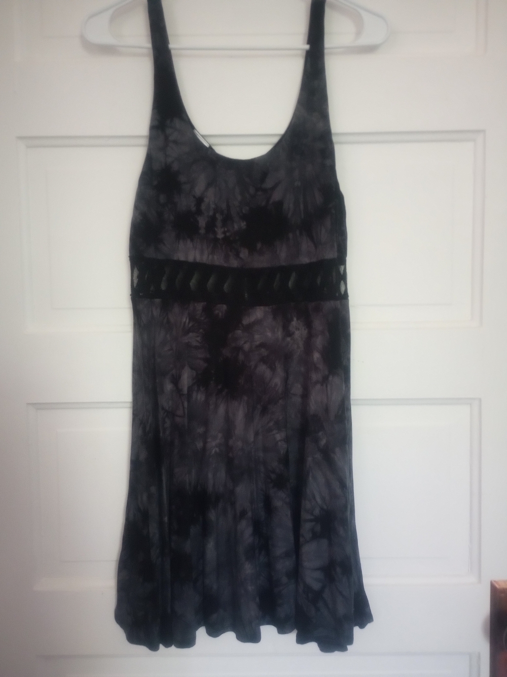 Empyre Black And Charcoal Tie-Dye Tank Dress